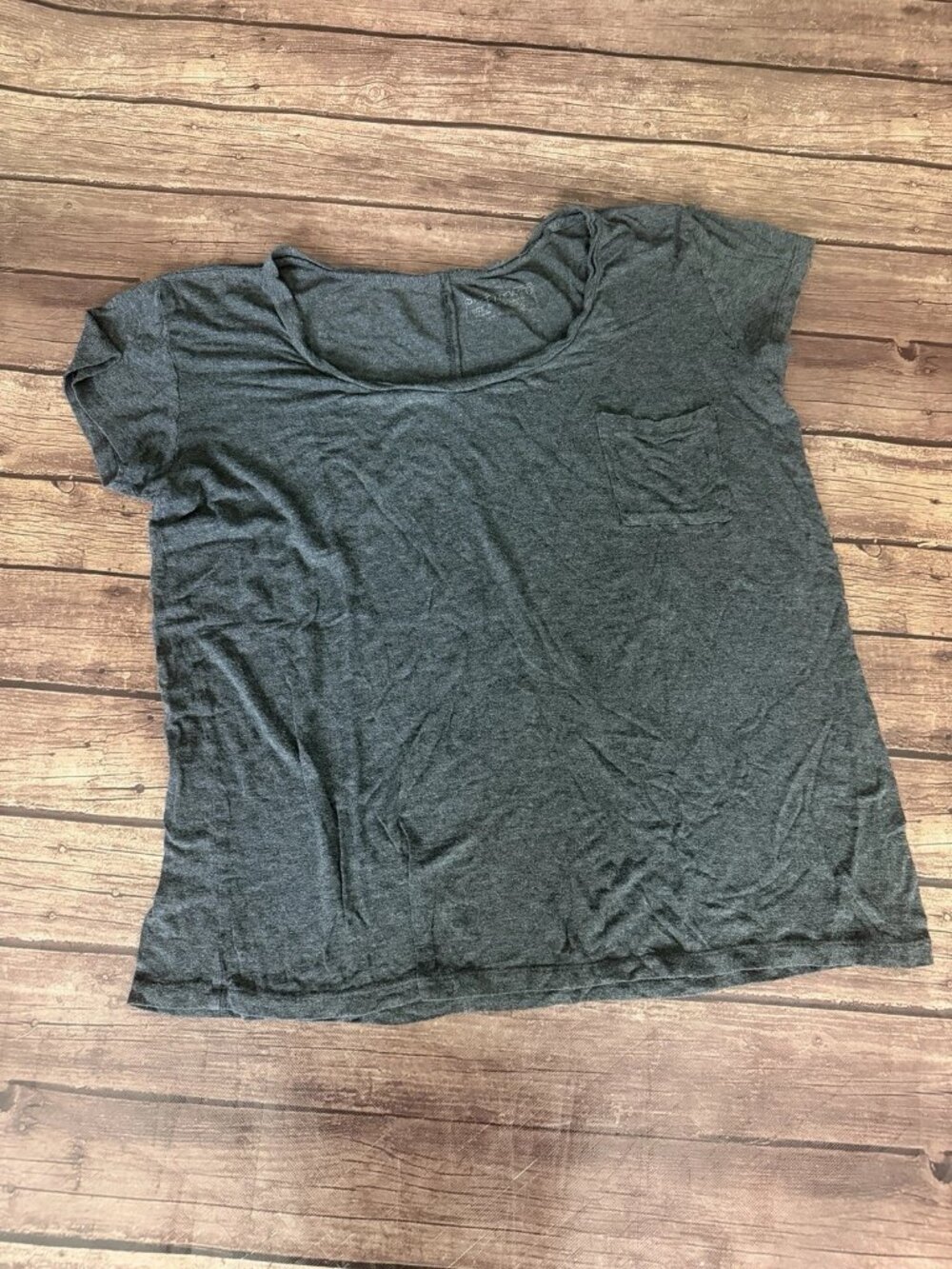 Women’s Sweet Romeo Dark Heathered Charcoal Shirt Medium Single Pocket
